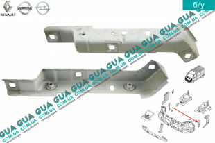 Кронштейн панели кузова левий Vauxhal / ВОКСХОЛ MOVANO 2003-2010 2.5DCI (2463 куб.см.)