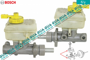 Главный тормозной цилиндр ( на 2 выхода с АБС/ABS ) VW / ВОЛЬКС ВАГЕН NEW BEETLE 1998-2010 / НЬЮ БИТЛ 98-10 1.9TDI (1896 куб.см.)