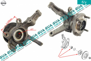 Поворотный кулак / цапфа правая с ступицей Z27  под АБС / ABS Nissan / НИССАН ALMERA N16 / АЛЬМЭРА Н16 2.2 DCI ( 2184 куб.см.)