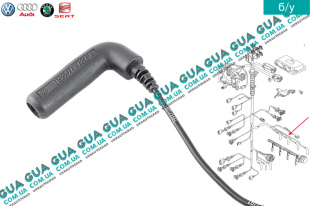 Электропровод свечи накаливания ( колпачок / разьем / штекер / колодка / фишка ) (1шт.) Seat / СЕАТ LEON 1999-2006 1.9SDI (1896 куб.см.)