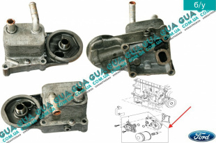 Корпус / кронштейн масляного фильтра / теплообменник / масляный охладитель / радиатор   