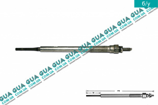 Свеча накала 11V ( накаливания ) Toyota / ТОЙОТА HILUX 1997-2005  3.0D-4D (2982 куб.см.)
