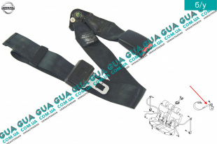 Замок ремня безопасности пассажирский задний ( средний ) Nissan / НИССАН ALMERA N16 / АЛЬМЭРА Н16 2.2 DCI ( 2184 куб.см.)