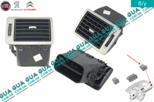 Дефлектор / воздушная заслонка обдува кабины правая 307 / левая   