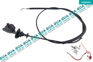 Трос открытия капота L1650мм   