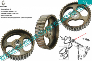 Шестерня распредвала ( шкив , привод ) Renault / РЕНО CLIO II / КЛИО 2 1.9DTI (1870 куб.см.)