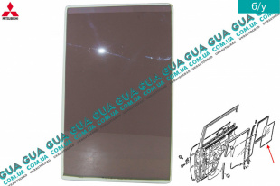 Стекло двери задней правой ( форточка ) Mitsubishi / МИТСУБИСИ PAJERO III 2000-2006 / ПАДЖЕРО 3 00-06 2.5TD 4WD (2477 куб.см.)