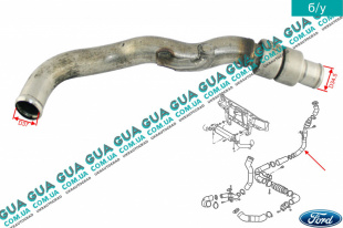 Патрубок интеркулера от турбины к радиатору Ford / ФОРД MONDEO III 2001-2007 / МОНДЕО 3 2.0  16V DI/TDDI/TDCI (1998 куб.см.)