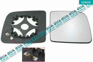 Вкладыш зеркала заднего вида левый с подогревом   