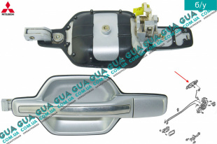Ручка задней правой двери наружная Mitsubishi / МИТСУБИСИ PAJERO III 2000-2006 / ПАДЖЕРО 3 00-06 2.5TD 4WD (2477 куб.см.)