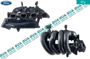 Коллектор впускной ( пластик ) Ford / ФОРД FOCUS II 2004-2011 / ФОКУС 2 1.6 LPG (1596 куб.см.)