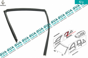 Уплотнитель / направляющая стекла задней правой двери ( лифтбек )   