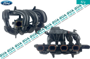 Коллектор впускной ( пластик ) Ford / ФОРД FIESTA V 2001-2008 / ФИЕСТА 5 1.4 16V (1388 куб.см.)