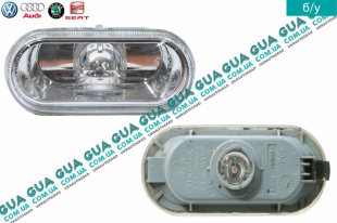 Указатель поворота боковой повторитель белый ( поворотник ) VW / ВОЛЬКС ВАГЕН TRANSPORTER V 2003- / ТРАНСПОРТЕР 5 03- 2.0TDI (1968 куб.см.)