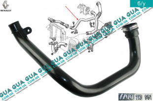 Патрубок интеркулера от турбины к радиатору Renault / РЕНО LAGUNA I / ЛАГУНА 1 1.9DTI (1870 куб.см.)