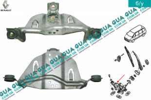 Кронштейн крепления моторчика стеклоочистителя задней двери / ляды   