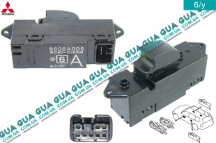 Кнопка стеклоподьемника передней правой двери	 Mitsubishi / МИТСУБИСИ PAJERO III 2000-2006 / ПАДЖЕРО 3 00-06 2.5TD 4WD (2477 куб.см.)