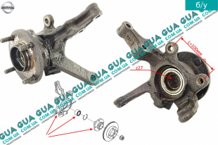 Поворотный кулак / цапфа левая с ступицей Z27 под АБС / ABS Nissan / НИССАН ALMERA N16 / АЛЬМЭРА Н16 2.2 DCI ( 2184 куб.см.)