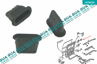 Направляющая втулка боковой сдвижной / раздвижной двери верхняя на кузове ( гнездо пальца дверки / упор / ограничитель / мама ) 1шт   