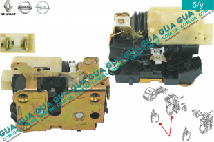 Замок передней правой двери ( электрический ) Renault / РЕНО MASCOTT 2004-2010 / МАСКОТ 04-10 3.0TDI (2953 куб.см.)