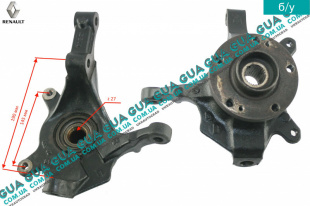 Поворотный кулак / цапфа правая с ступицей под ABS / АБС Z 27 Renault / РЕНО LAGUNA II / ЛАГУНА 2 2.2DCI (2188 куб.см.),