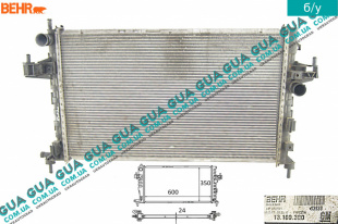 Радиатор охлаждения ( основной ) Opel / ОПЕЛЬ CORSA C 2000-2009 / КОРСА С 00-09 1.7DTI V16 (1686 куб. см.)