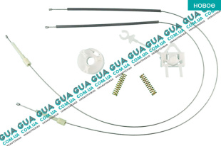 Ремкомплект стеклоподьемника электрического левой двери ( планка / ролик / тросы / пружины )   