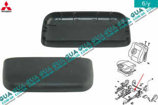 Накладка / крышка салазок сиденья задняя Mitsubishi / МИТСУБИСИ PAJERO SPORT 98- / ПАДЖЕРО СПОРТ 98- 2.5TD 4WD (2477 куб.см.)