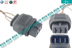 Фишка / разъем датчика з проводами / штекер термовыключателя вентилятора радиатора ( датчика включения вентилятора ) 3 контакта   