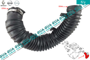 Патрубок воздуха от расходомера к турбине верхний   