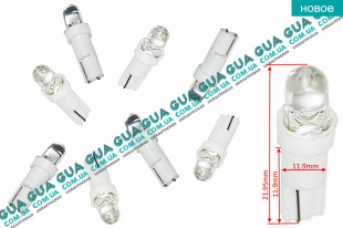 Лампа / лампочка  T5 - 1рс - круглый LED в панель приборов 1шт. SsangYong / САНГЙОНГ KYRON 2.0XDI (1998 куб.см.)