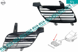 Решетка радиатора правая  Nissan / НИССАН ALMERA N16 / АЛЬМЭРА Н16 2.2 DCI ( 2184 куб.см.)