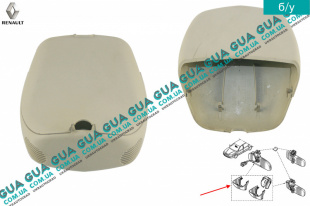 Корпус / накладка зеркала заднего вида салона Renault / РЕНО LAGUNA II / ЛАГУНА 2 2.2DCI (2188 куб.см.),