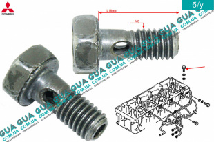 Болт / винт крепления трубки обратки топлива c форсунки M8X18 Mitsubishi / МИТСУБИСИ PAJERO III 2000-2006 / ПАДЖЕРО 3 00-06 3.2DI-D (3200 куб.см.)