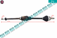 Полуось передняя правая Z 25/24 ( привод в зборе с шрусами без АБС / ABS )