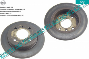 Тормозной диск задний D 258 мм Nissan / НИССАН ALMERA N16 / АЛЬМЭРА Н16 2.2 DCI ( 2184 куб.см.)