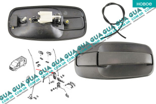 Ручка боковой ( сдвижной ) левой / правой / задней двери наружная ( под трос )   