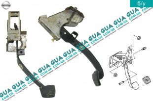 Педаль сцепления с кронштейном   