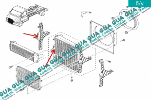 Кронштейн крепления диффузора радиатора (правый ) Renault / РЕНО MASCOTT 2004-2010 / МАСКОТ 04-10 3.0TDI (2953 куб.см.)