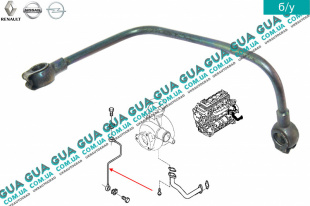 Трубка подачи масла на турбину   