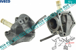 Корпус термостата / термостат / Фланец охлаждающей жидкости ( под 1 датчика )   