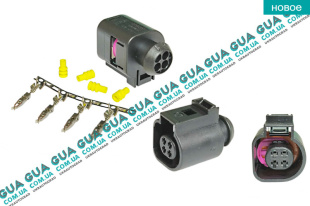 Фишка / разъем датчика температуры охлаждающей жидкости / датчика стоп-сигнала / провод замка двери 4 контакта / штекер подсветки номерного знака   