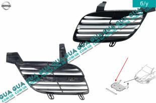 Решетка радиатора левая Nissan / НИССАН ALMERA N16 / АЛЬМЭРА Н16 2.2 DCI ( 2184 куб.см.)