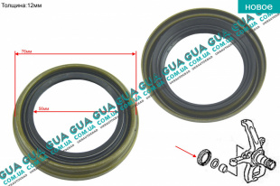 Сальник передней ступицы 56x76x6x12 Mitsubishi / МИТСУБИСИ PAJERO III 2000-2006 / ПАДЖЕРО 3 00-06 3.5 (3497 куб.см.)