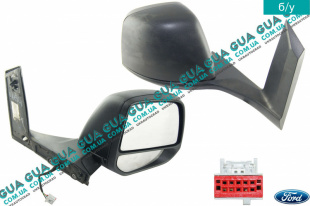 Зеркало заднего вида наружное / боковое электрическое правое Ford / ФОРД CONNECT 2013-2019 / КОННЕКТ 13-19 1.0 EcoBoost (998 куб. см.)