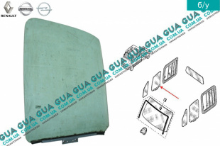 Стекло двери передней правой Renault / РЕНО MASCOTT 2004-2010 / МАСКОТ 04-10 3.0TDI (2953 куб.см.)