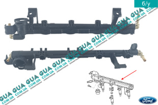 Топливная рейка / Рампа / распределительный трубопровод Ford / ФОРД FUSION / ФЮЖИН 1.6 (1596 куб. см.)