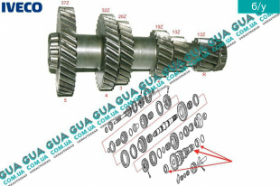 Вторичный вал КПП 5-ти ступенчатой ( механической коробки переключения передач )   