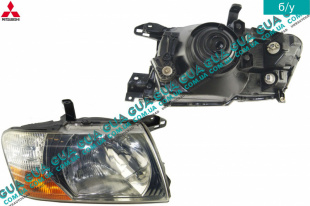 Фара передняя правая ( электрический корректор ) Mitsubishi / МИТСУБИСИ PAJERO III 2000-2006 / ПАДЖЕРО 3 00-06 3.5 (3497 куб.см.)