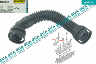 Патрубок вентиляции картерных газов ( шланг, трубка ) Seat / СЕАТ LEON 2005- 2.0TDI (1968 куб.см.)